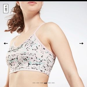 NWT Reebok Frost Berry Workout Ready Printed Sports Bra Size M